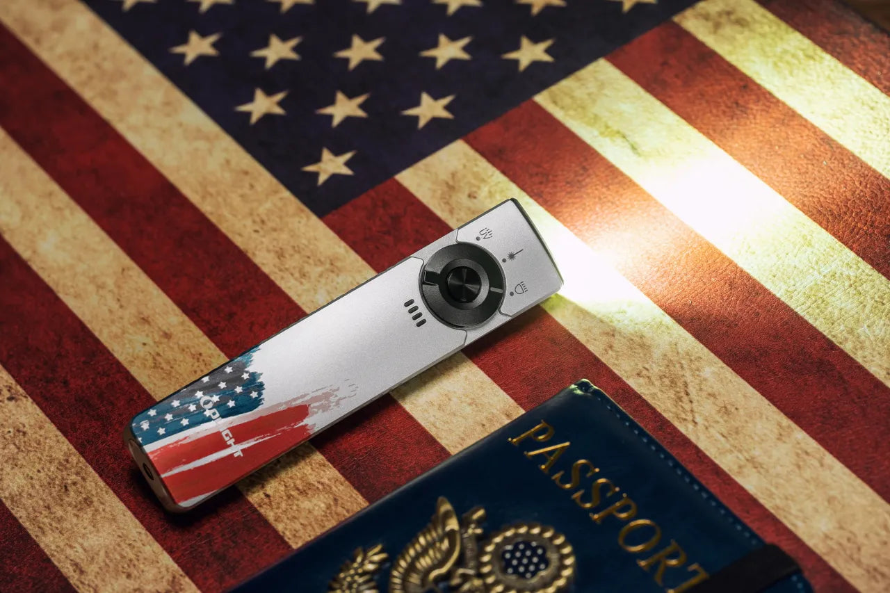 Arkfeld Pro Flat EDC Flashlight with LED Light UV and Laser