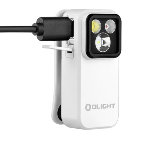 Oclip Pro Clip on Flashlight with Floodlight Spotlight and Red Light