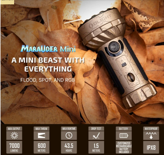 Marauder Mini Powerful LED Flashlight With RGB