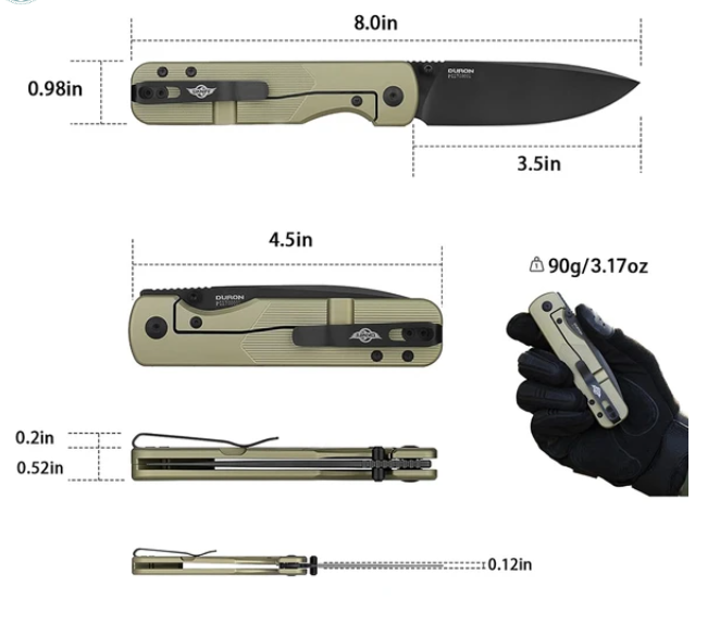 Duron Nitro-V Folding Knife with O-Aluminum Handle