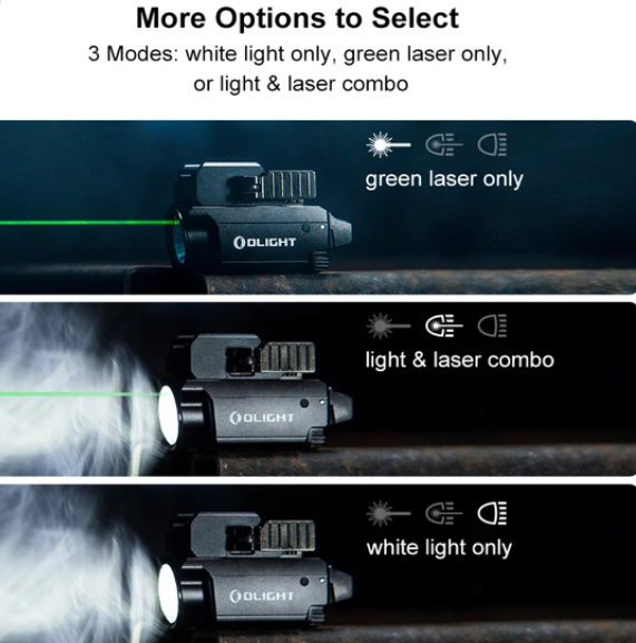 Baldr Mini 600 Lumens Green Laser & Baldr RL Mini Red Laser Combo LED Tactical Light