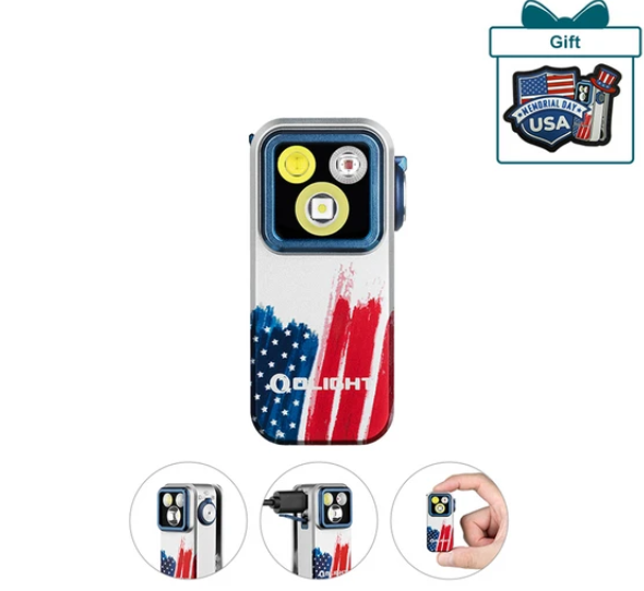 Oclip Pro Clip on Flashlight with Floodlight Spotlight and Red Light