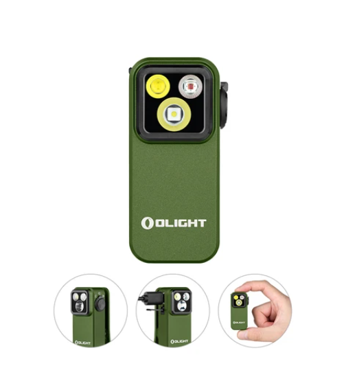 Oclip Pro Clip on Flashlight with Floodlight Spotlight and Red Light
