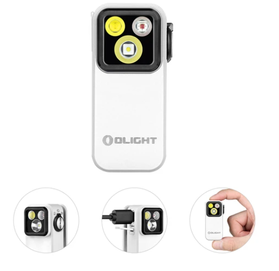 Oclip Pro Clip on Flashlight with Floodlight Spotlight and Red Light