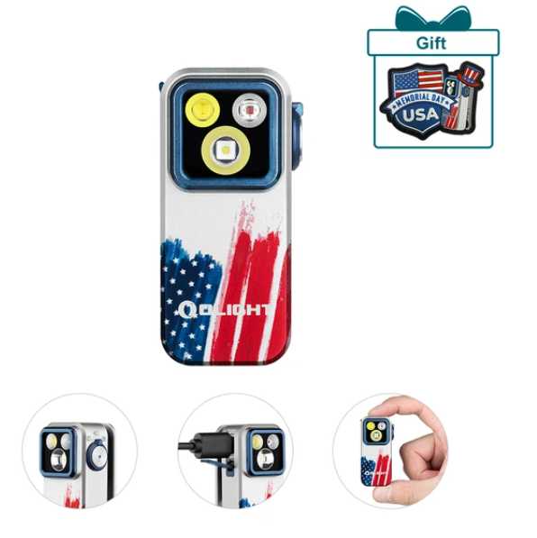 Oclip Pro Clip on Flashlight with Floodlight Spotlight and Red Light
