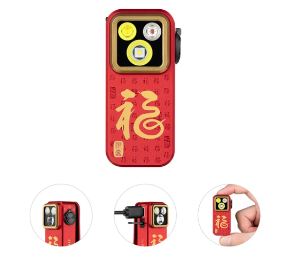 Oclip Pro Clip on Flashlight with Floodlight Spotlight and Red Light