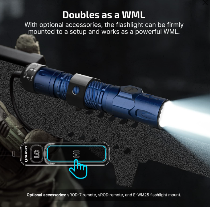 Warrior Ultra 2500 Lumens Tactical Flashlight with OAL Material