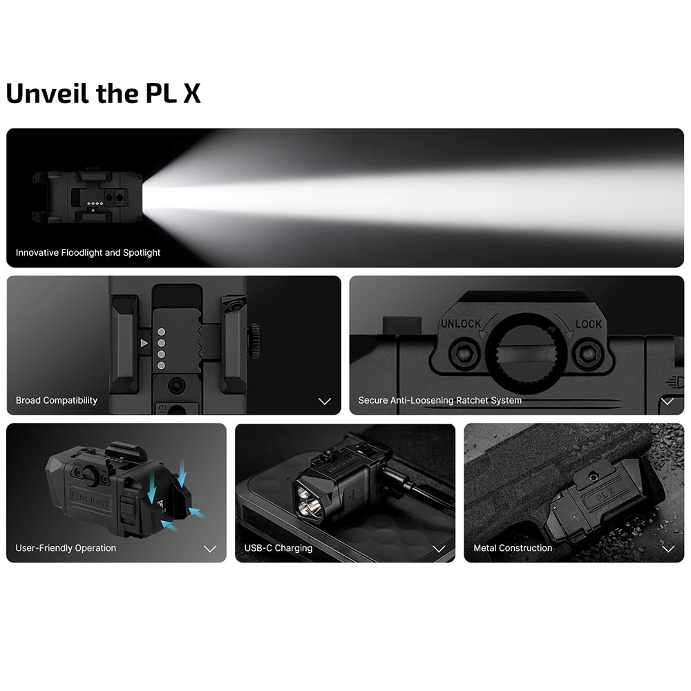 PL X Tactical Weapon Light 1,200 Lumens Dual Beams