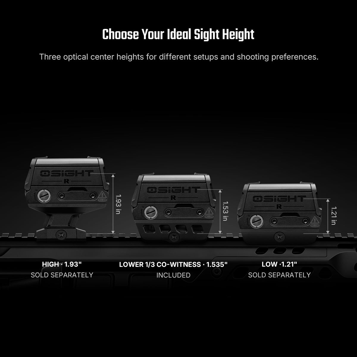 Osight R Enclosed Red Dot Sight with Multi-Reticle System
