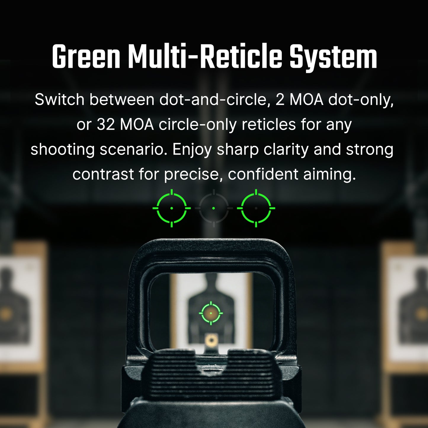 Osight SE RMSc Footprint Enclosed Green 2 MOA Dot & 32 MOA Circle Sight with Side-Loading Battery