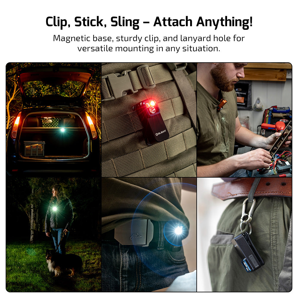 Oclip Pro Clip on Flashlight with Floodlight Spotlight and Red Light