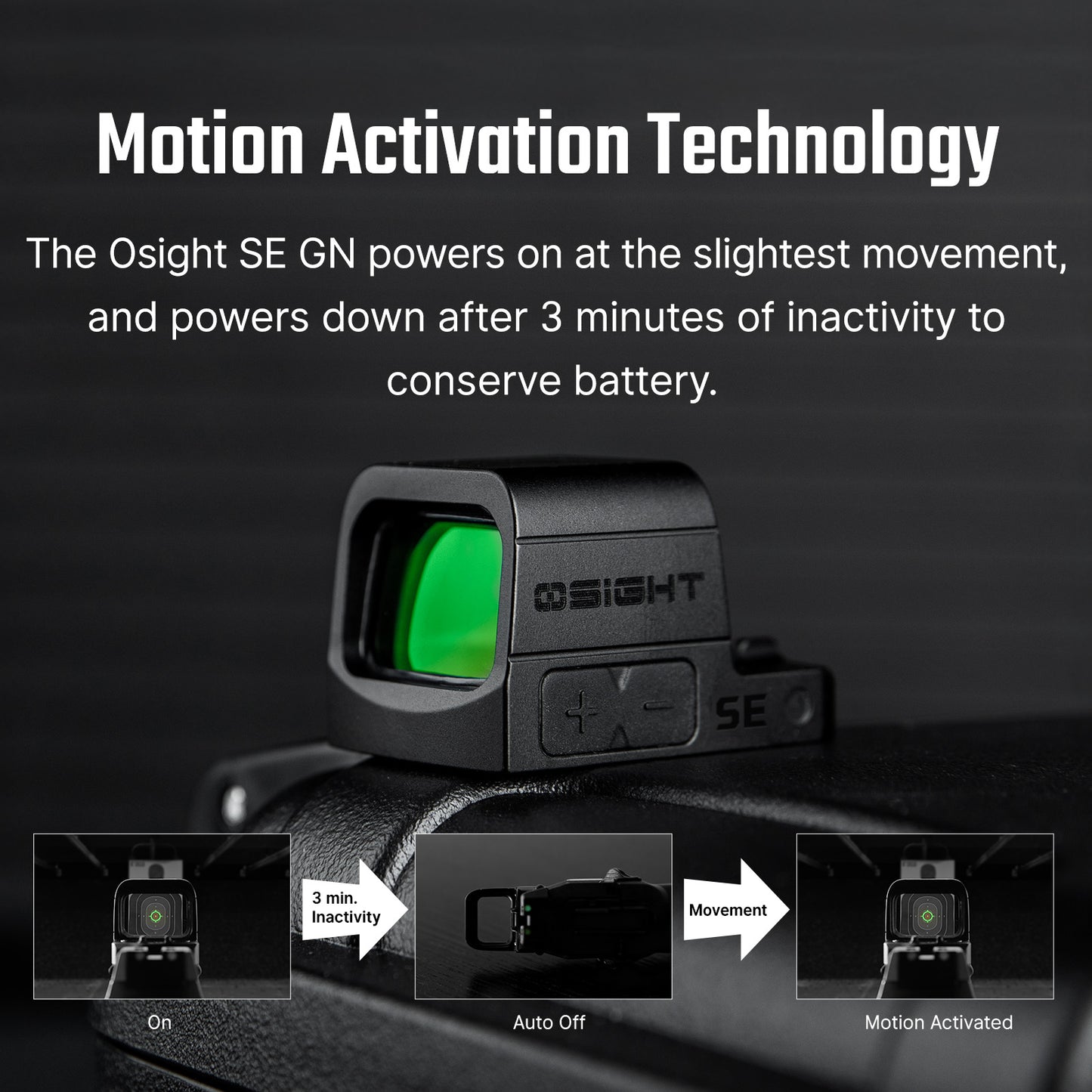 Osight SE RMSc Footprint Enclosed Green 2 MOA Dot & 32 MOA Circle Sight with Side-Loading Battery