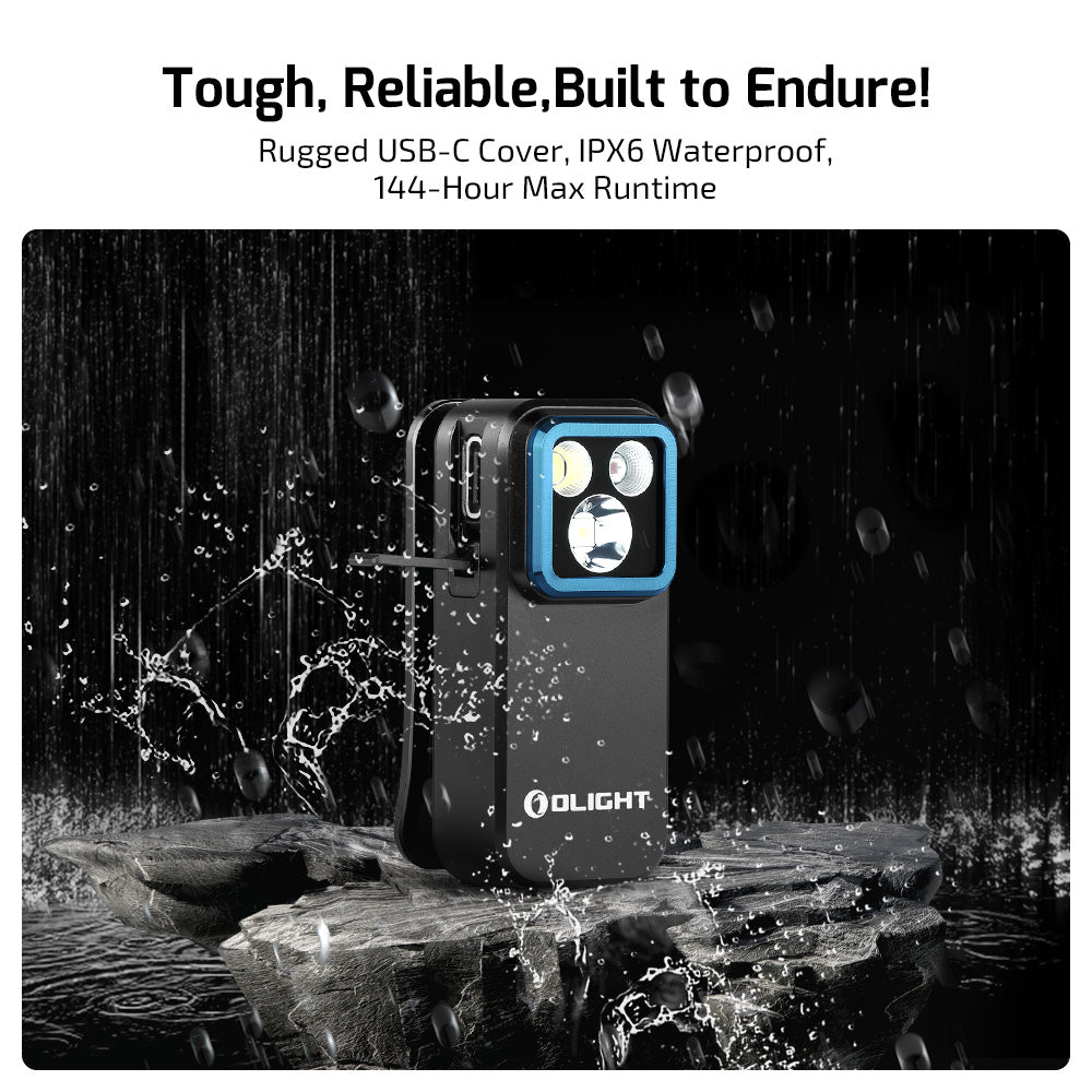 Oclip Pro Clip on Flashlight with Floodlight Spotlight and Red Light