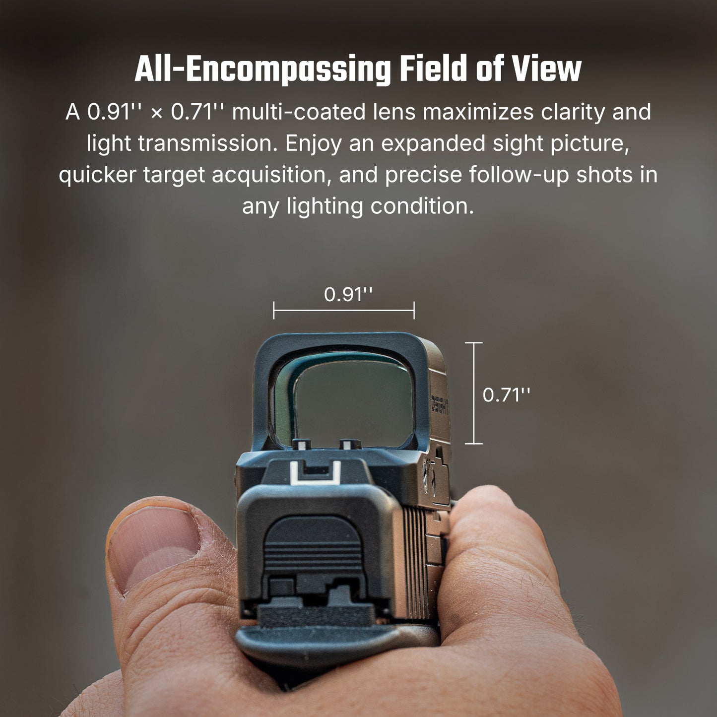 Osight XE AMRS Enclosed Red Dot Sight with RMR Footprint and Side-Loading Battery featuring 2/6+32 MOA Multi-Reticle System