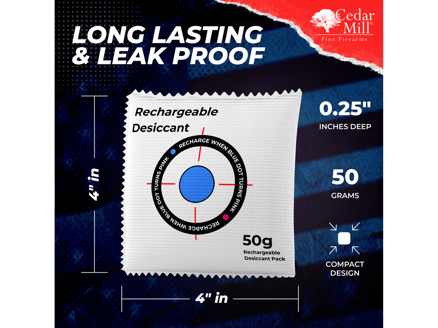 Portable Pistol and Firearm Rechargeable Desicant Dehumidifier - Moisture, Rust, Mold Protection