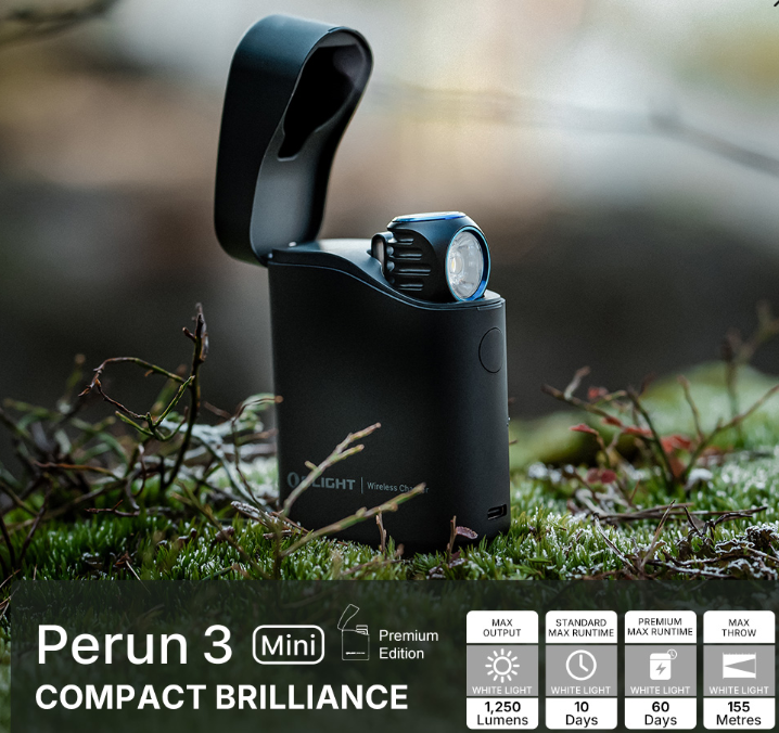 Perun 3 Mini Headlamp & Flashlight with Red and White Light