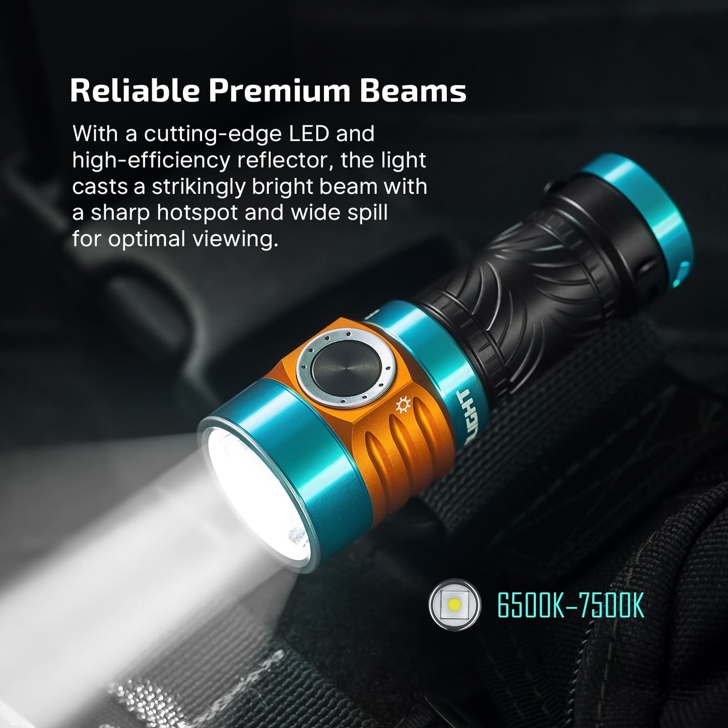 Baton Turbo Compact EDC Flashlight with 510m Long-Range Beam