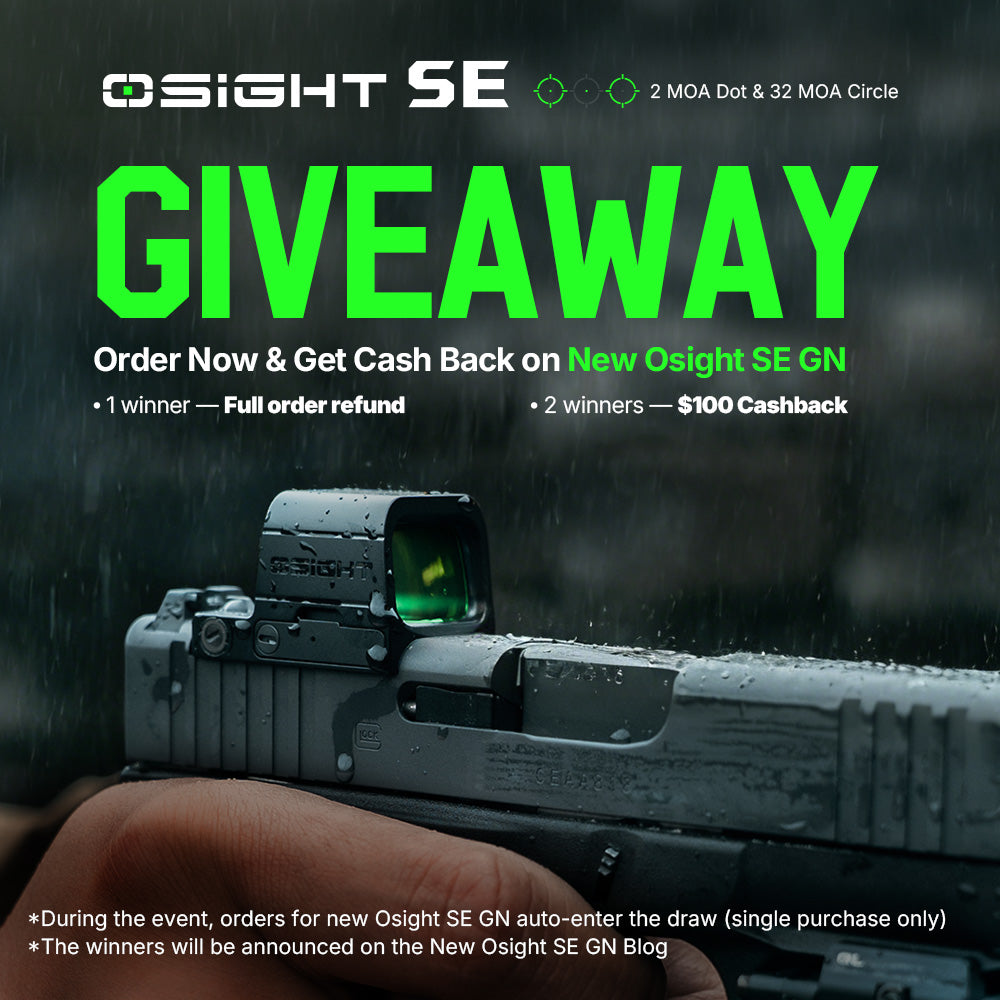 Osight SE RMSc Footprint Enclosed Green 2 MOA Dot & 32 MOA Circle Sight with Side-Loading Battery