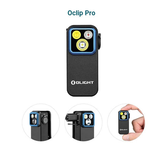 Oclip Pro Clip on Flashlight with Floodlight Spotlight and Red Light