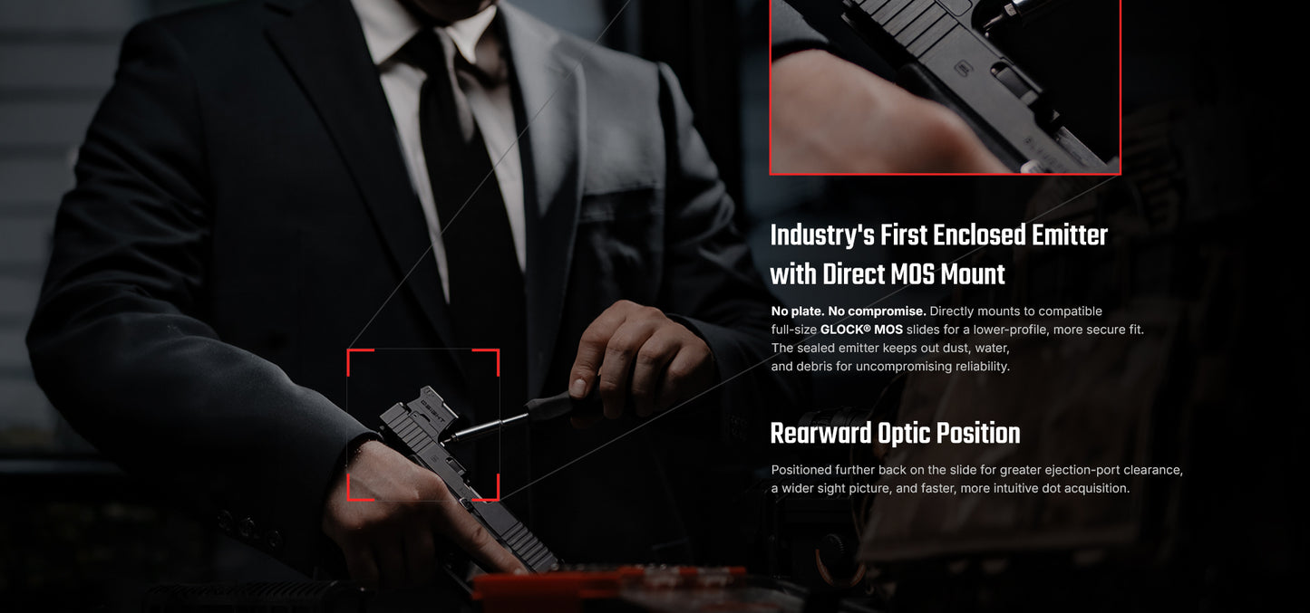 Osight SE MOS Direct-Mount Enclosed Emitter Red Dot Sight with Multi-Reticle System