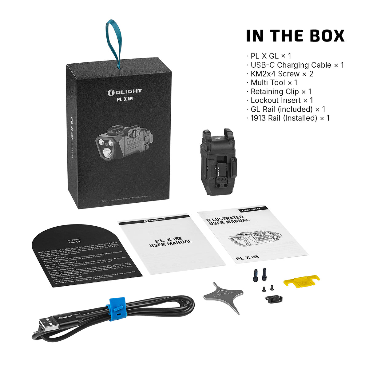 PL X GL 3-in-1 Rail-Mounted Light: Floodlight, Spotlight & Green Beam