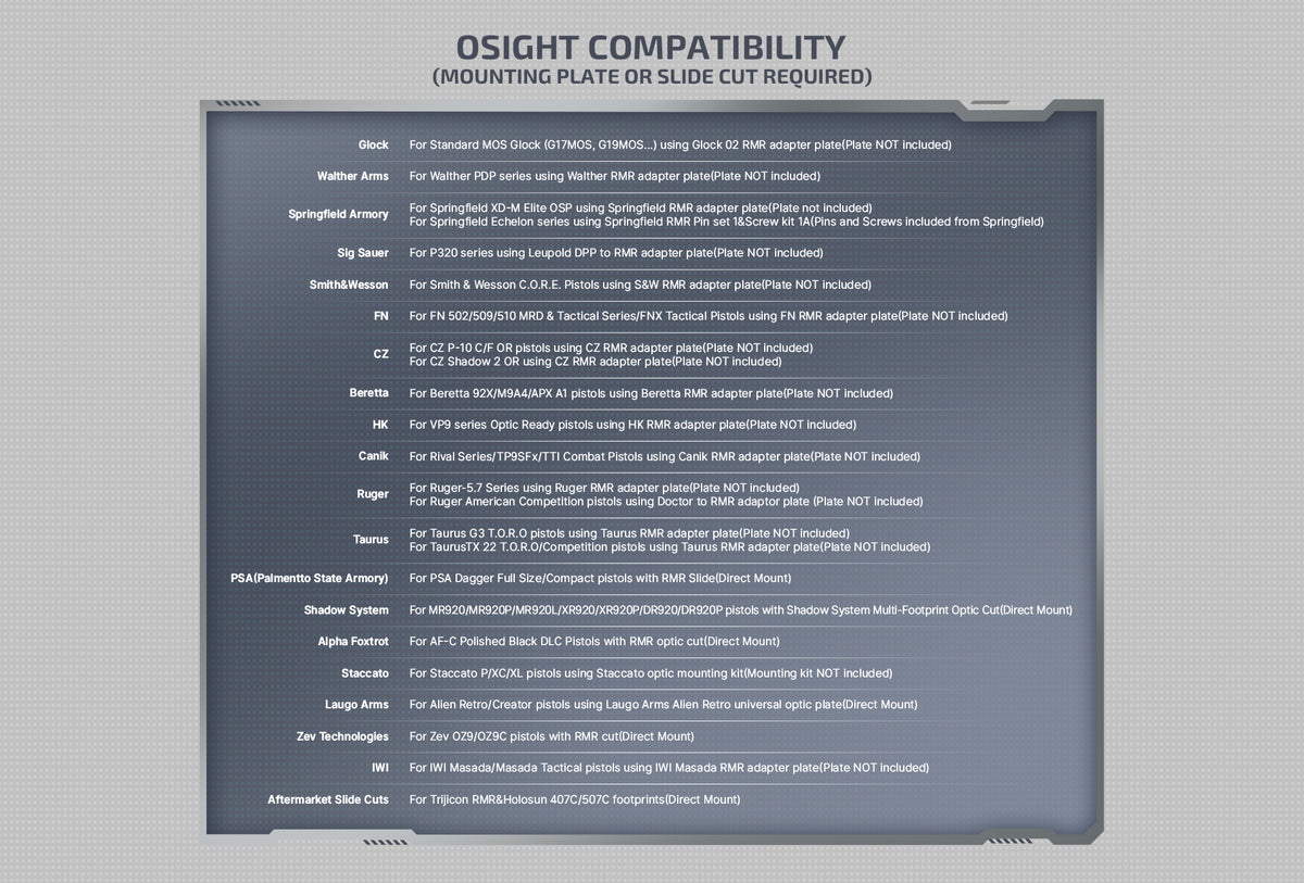 Osight 3 MOA with Magnetic Charging Cover